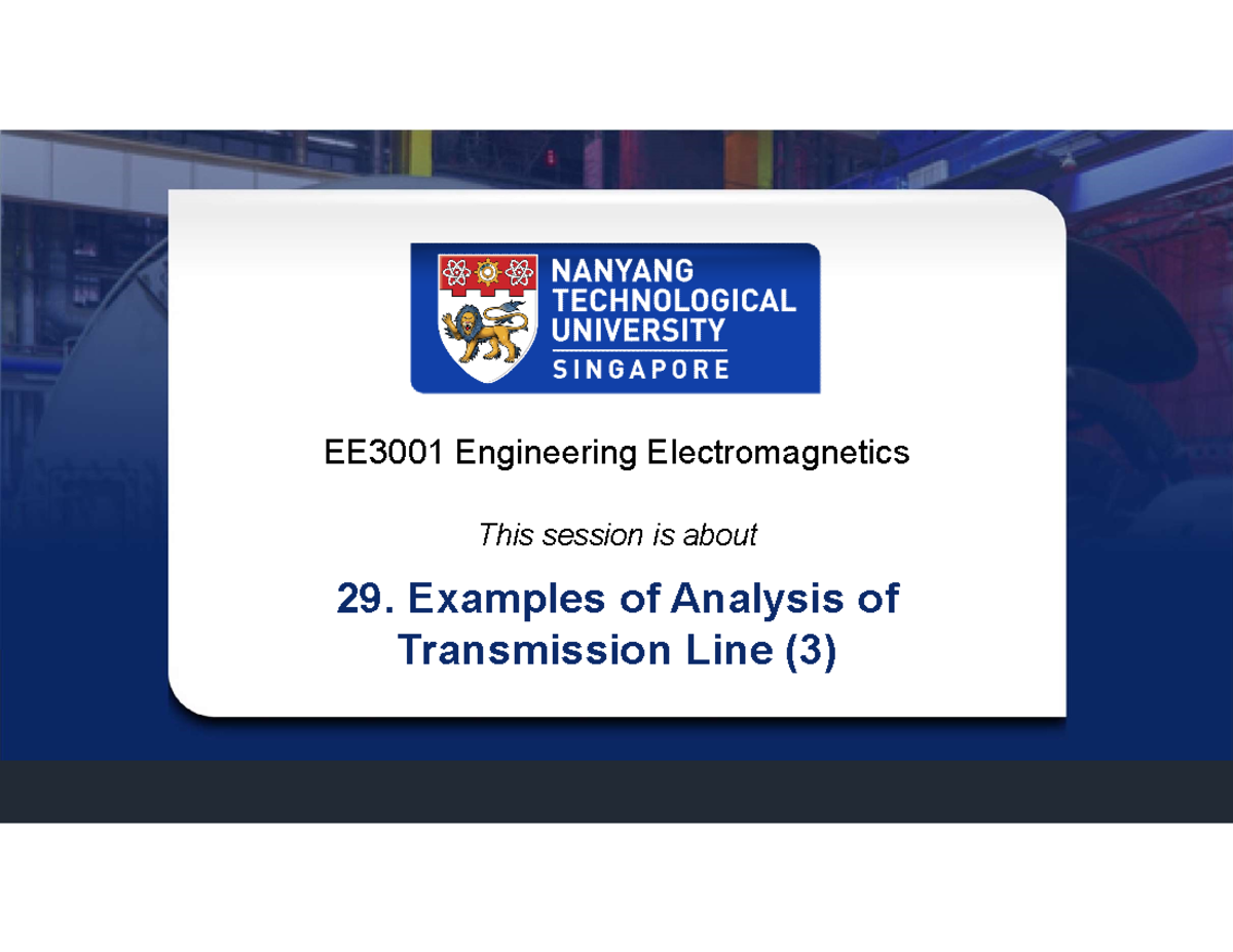 18s1 Ee3001 Pdf Week11part2session 29 3 V3 Ee3001 Engineering Electromagnetics This Session Is 18s1 Ee3001 Pdf Week11part2session 29 3 V3 Ee3001 Engineering Electromagnetics This Session Is