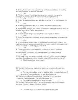 Chapter 9 Assignment (Nutrition) - Nutrition For Human Performance ...