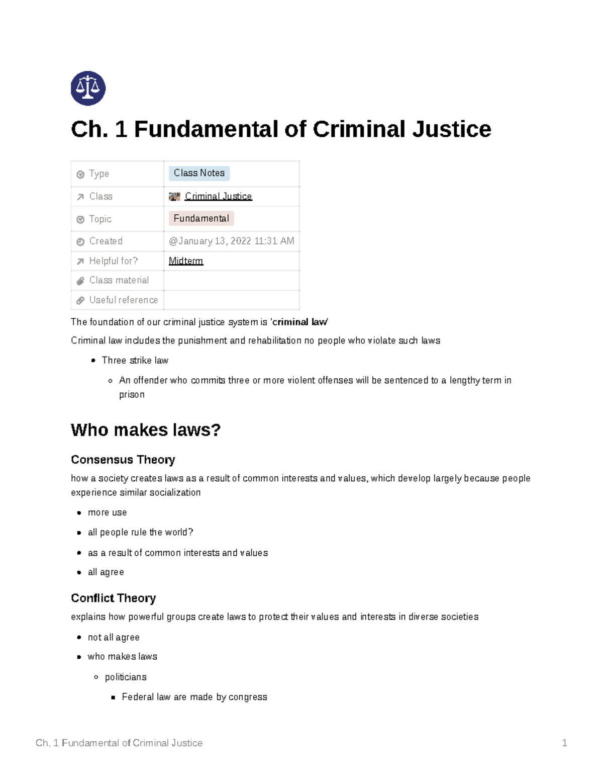 Ch 1 - Fundamental Of Criminal Justice - Ch. 1 Fundamental Of Criminal ...