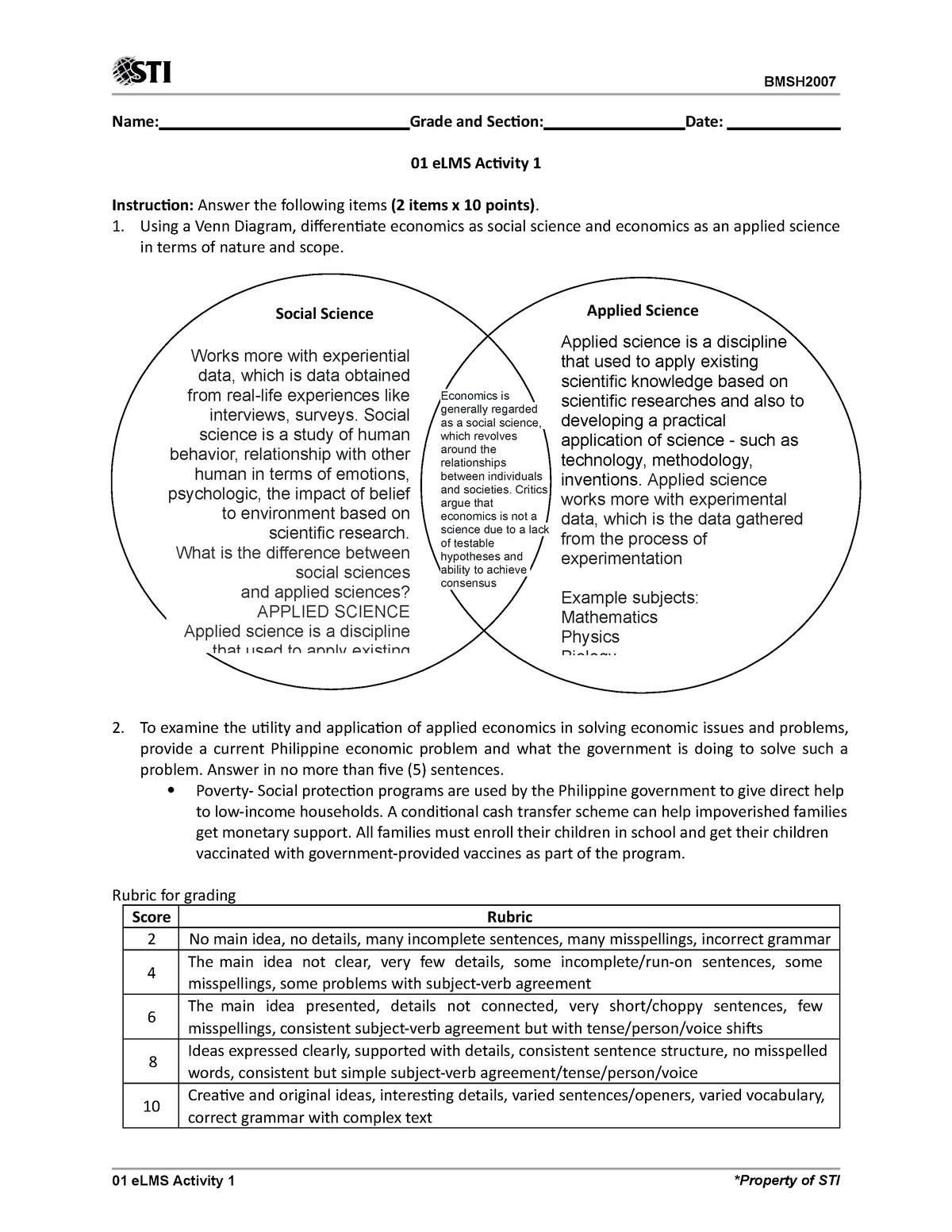 Difference Between Applied Science O Social Science And Economic 