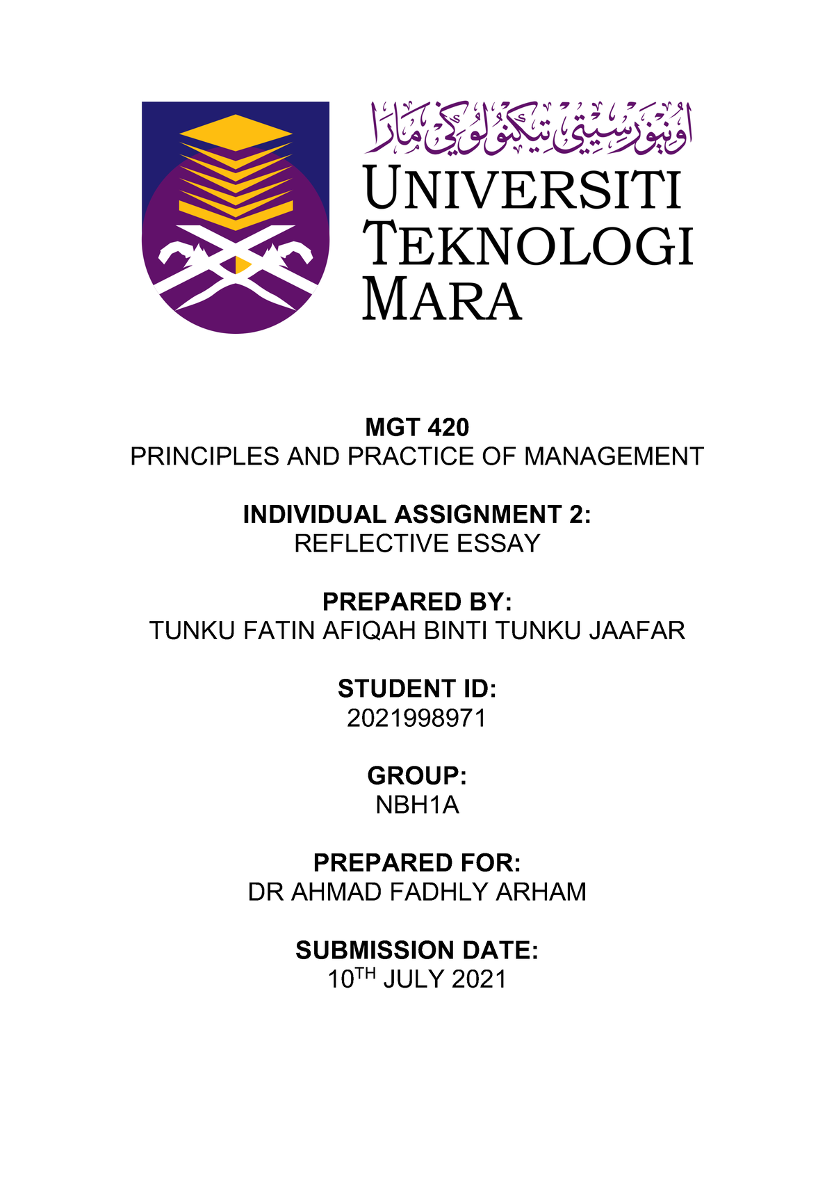 individual assignment 2 mgt 420