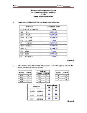 Final Examination Semester I Session 0910_Microprocessor ...