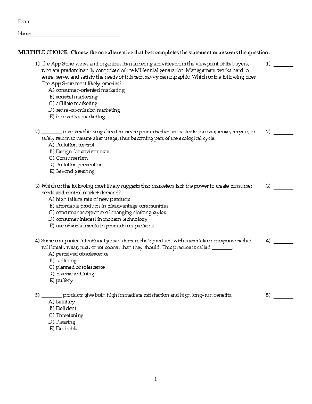 Chap 16 test bank - Exam Name ...