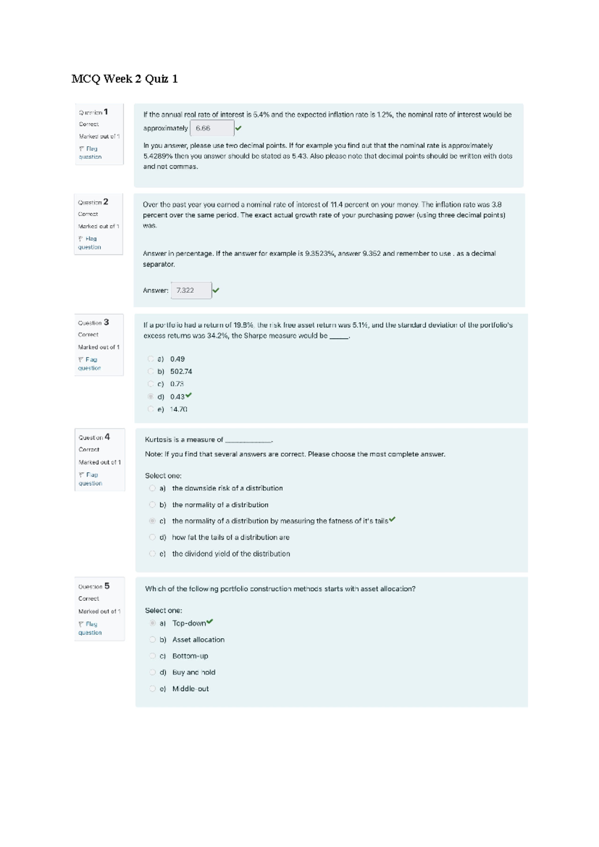 MCQ W2Q1 - FIN-II - MCQ Week 2 Quiz - Studocu