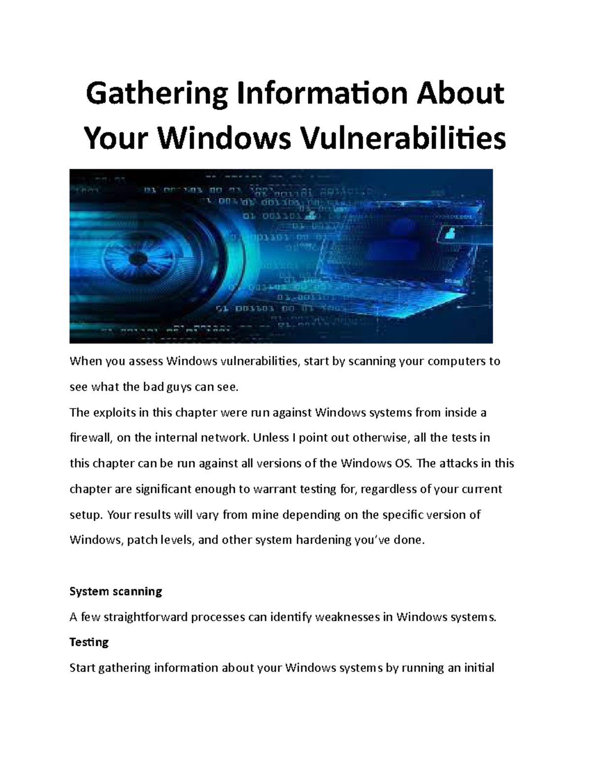 Gathering Information About Your Windows Vulnerabilities - The exploits ...