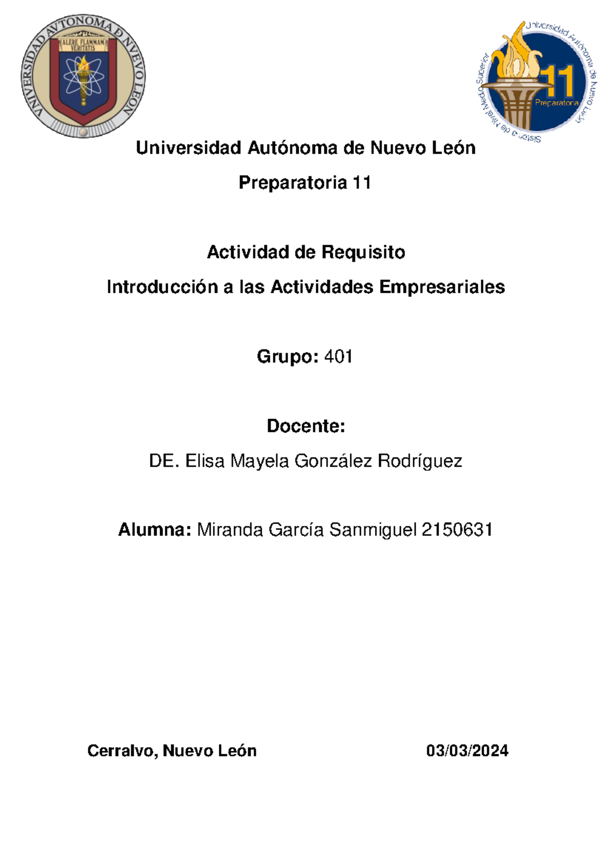 Actividad de Requisito 2 E2 IAE - Universidad Autónoma de Nuevo León ...