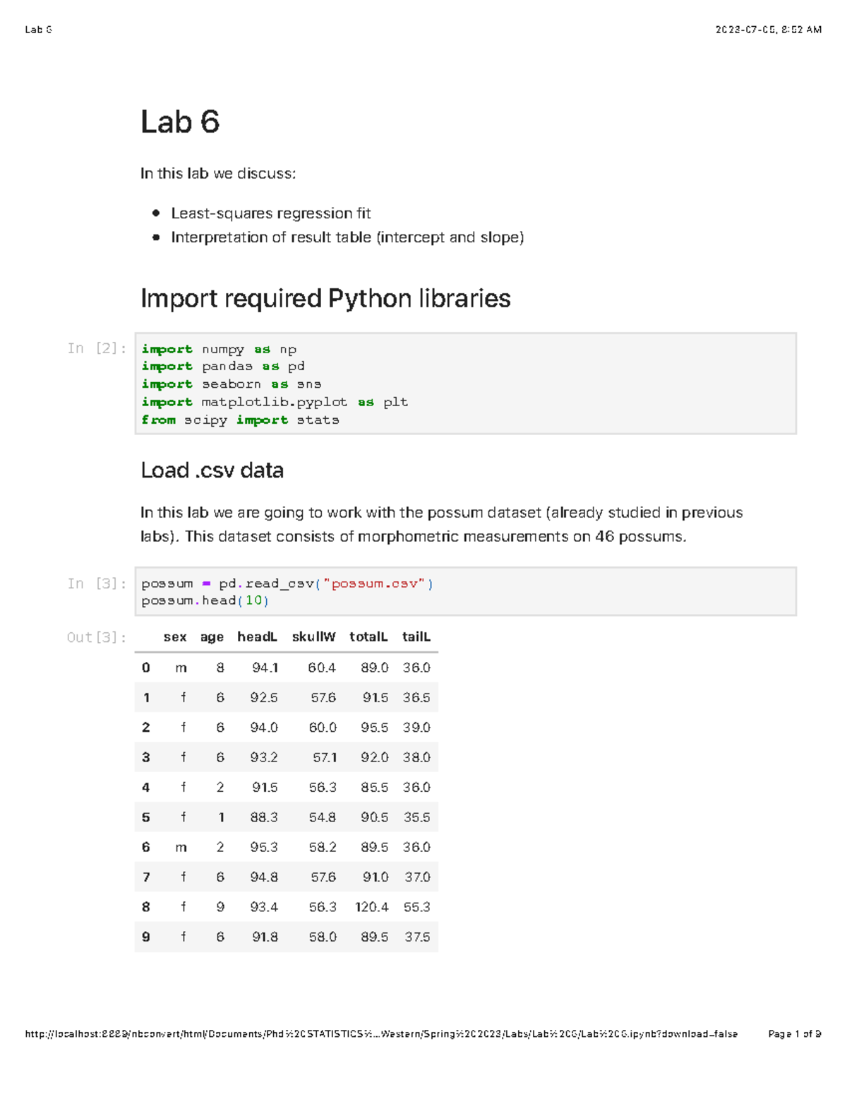 Lab 6 from data science - - Studocu