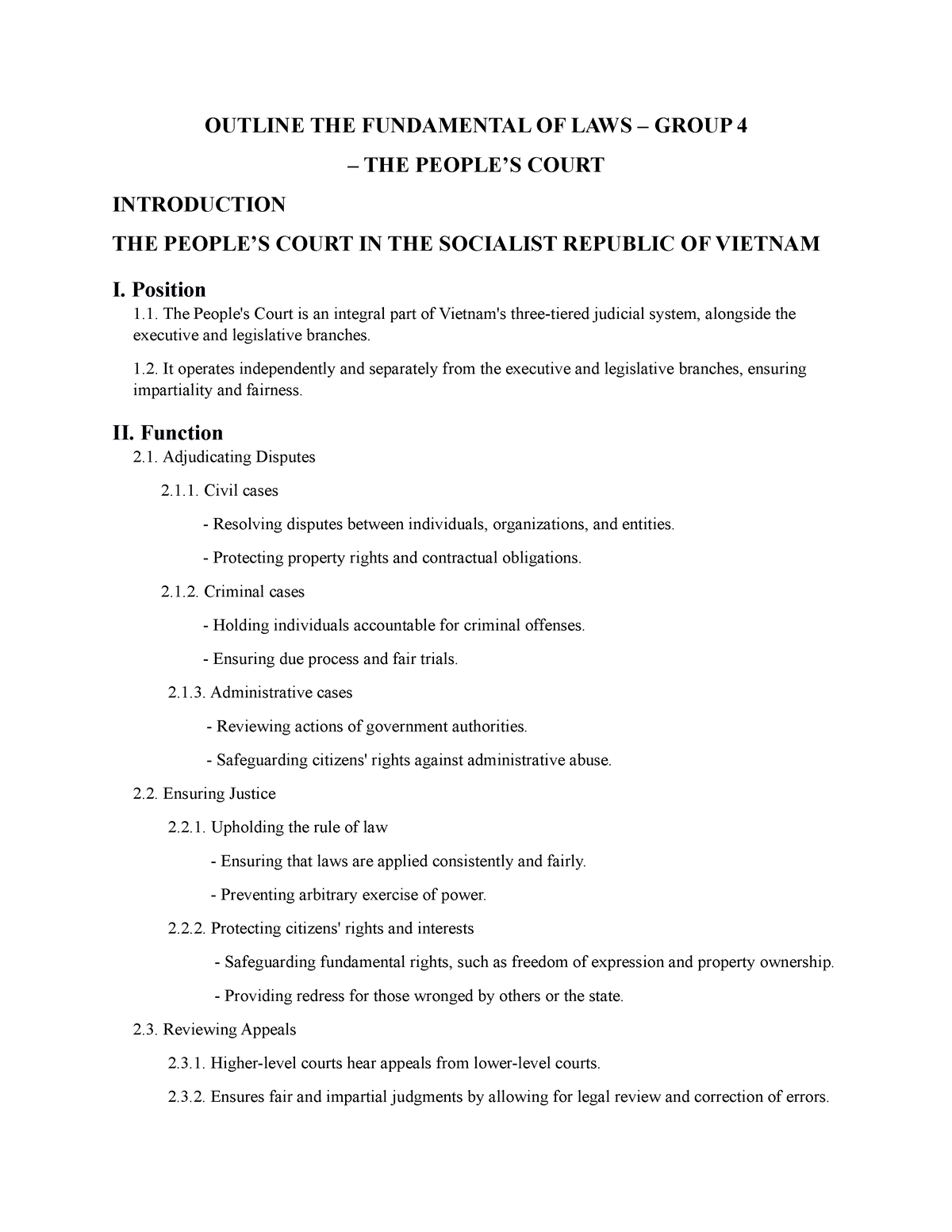 PLCD-4 - OUTLINE THE FUNDAMENTAL OF LAWS – GROUP 4 – THE PEOPLE’S COURT ...