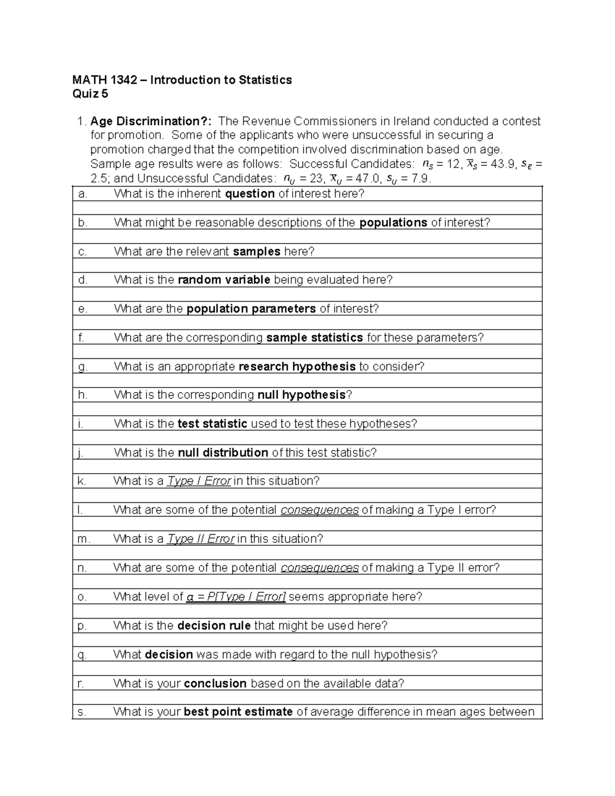 MATH 1342 - Quiz-5 - Sdsd - MATH 1342 – Introduction To Statistics Quiz ...