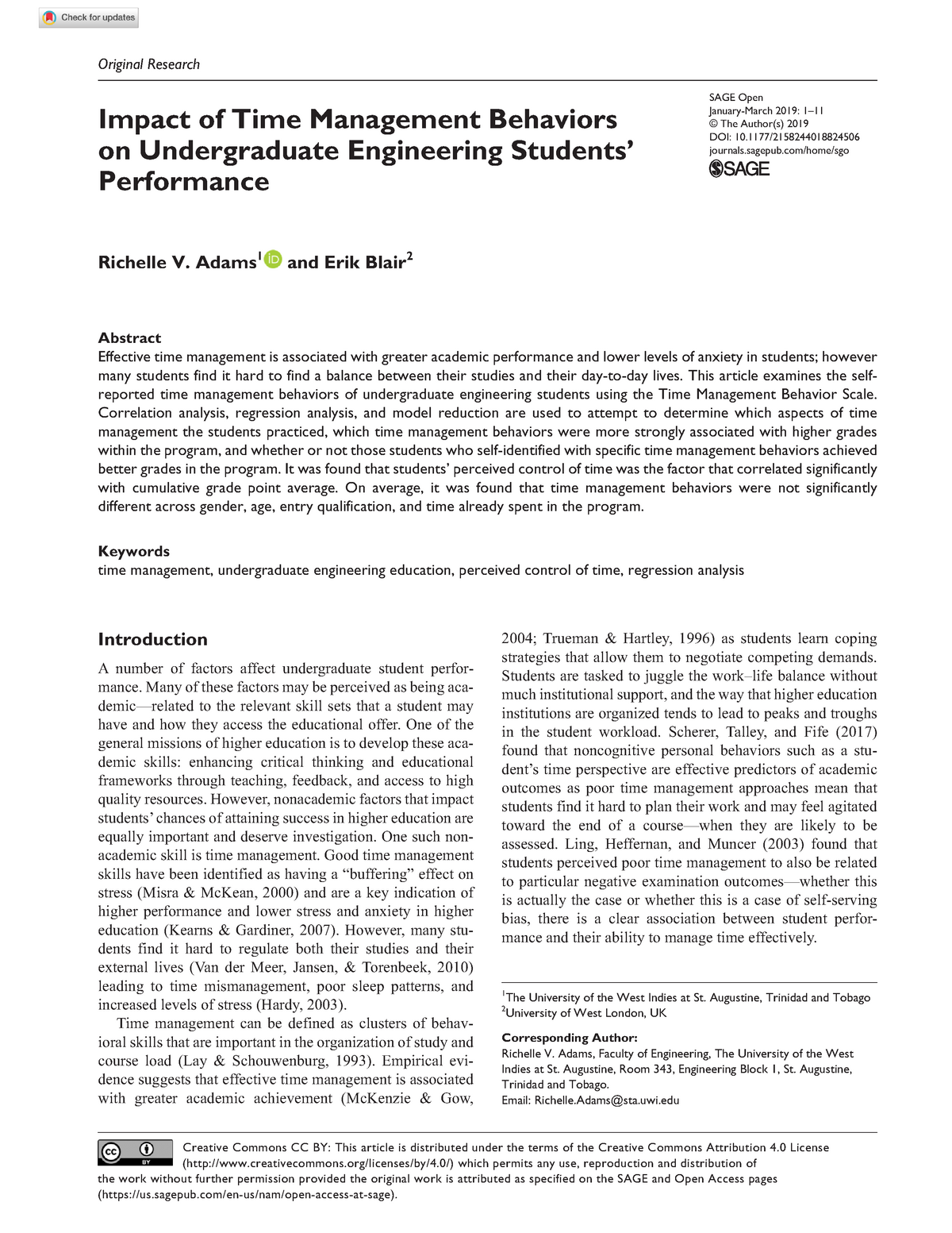 research title about time management of students