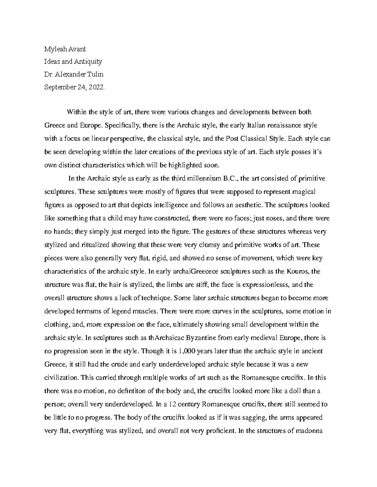 Week 5 - Essay for Week 5. Grade received 5.5/5 - Myleah Avant Ideas ...