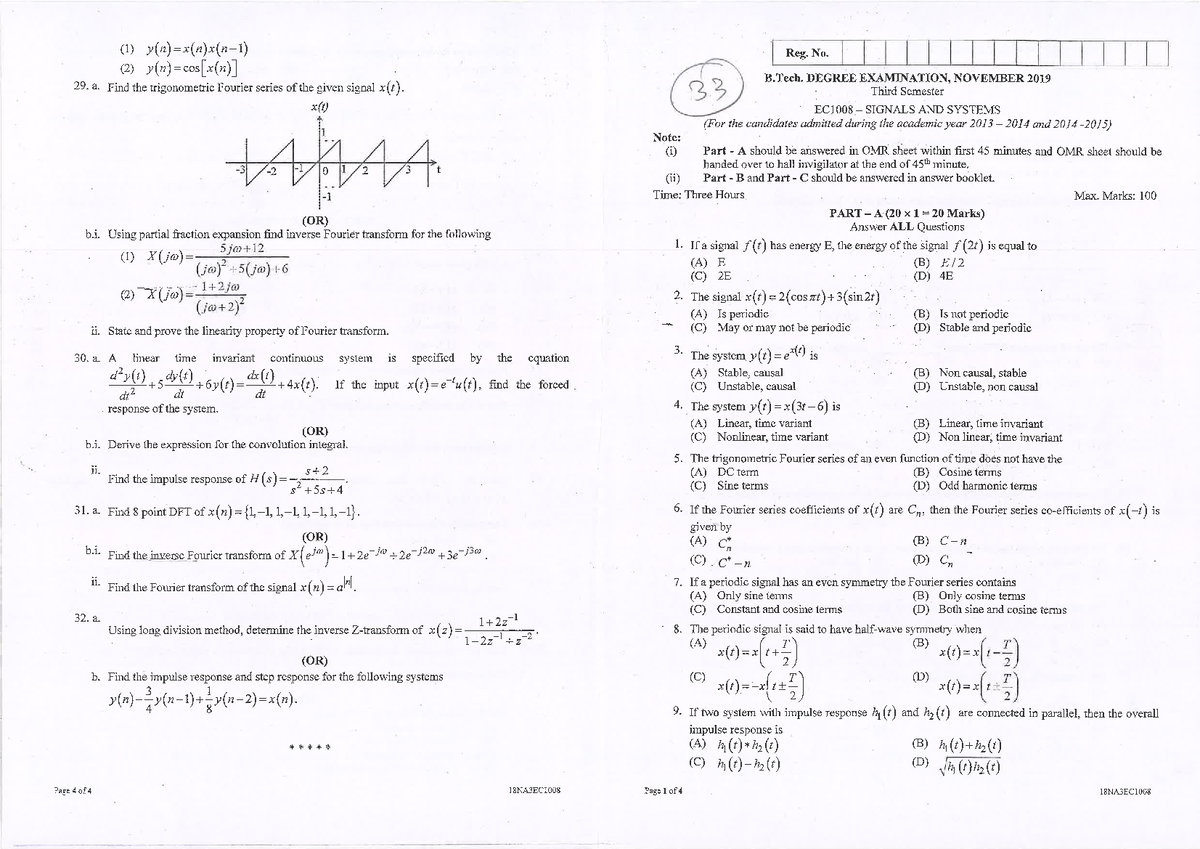 Signal And System 2 - Unit1 - Linear Systems And Signal Processing ...