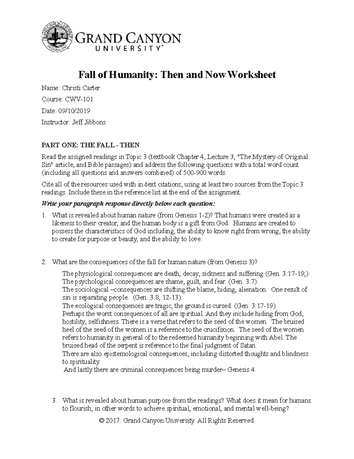 Fall of humanity then and now worksheet essay 05 image