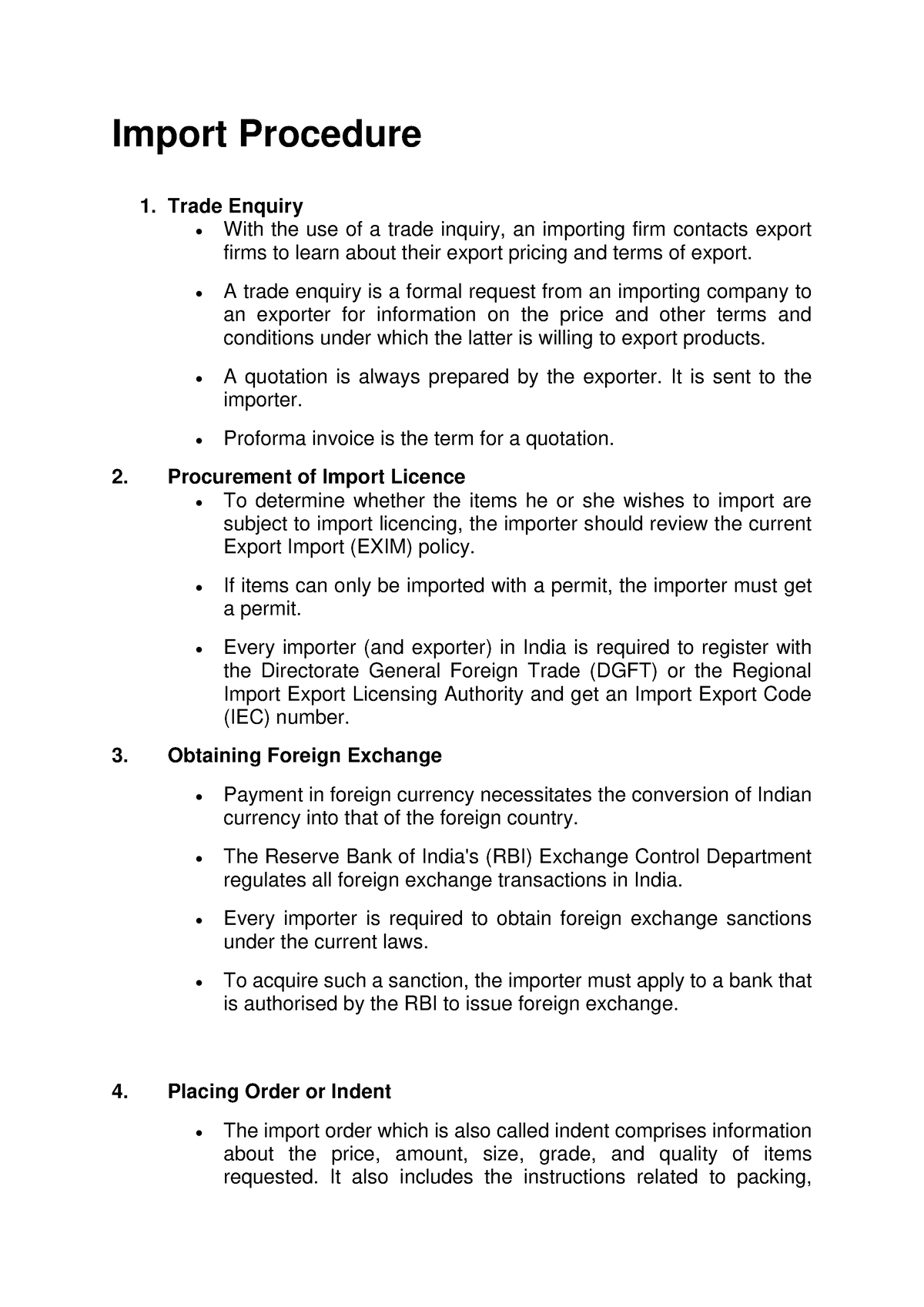 Import Procedure - plus one business studies chapter 11 brief notes ...