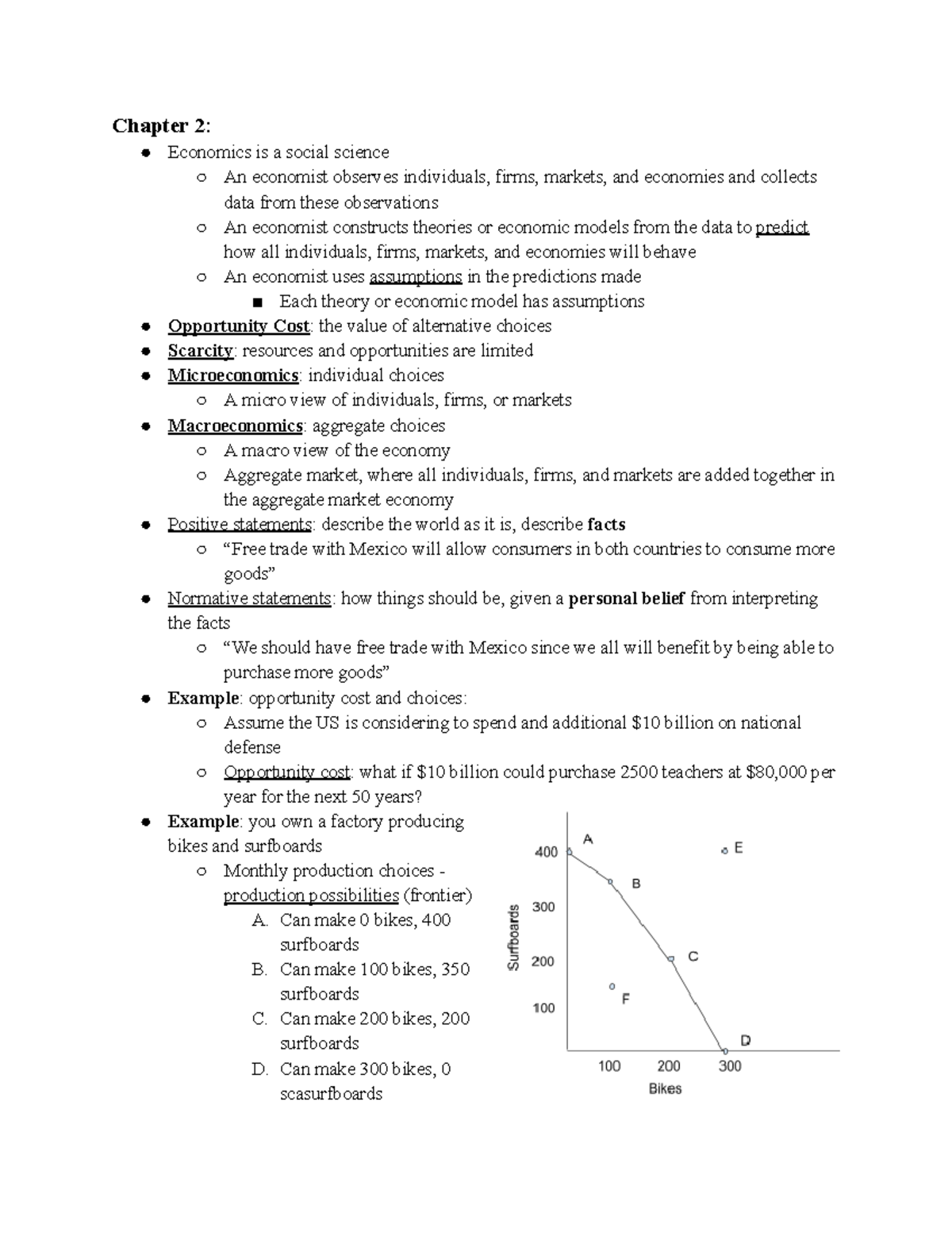 EC205 Notes - Fundamental ideas in economics: scarcity, substitution ...