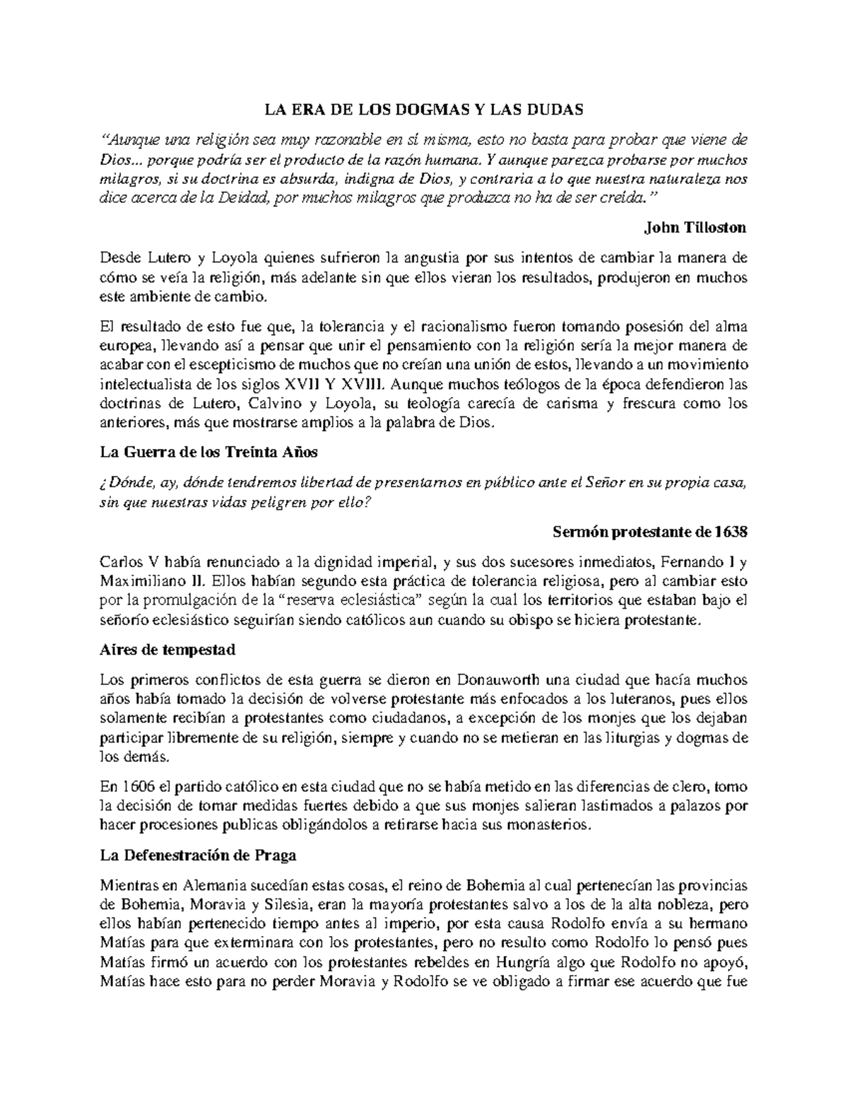 LA ERA DE LOS Dogmas Y LAS Dudas - LA ERA DE LOS DOGMAS Y LAS DUDAS ...