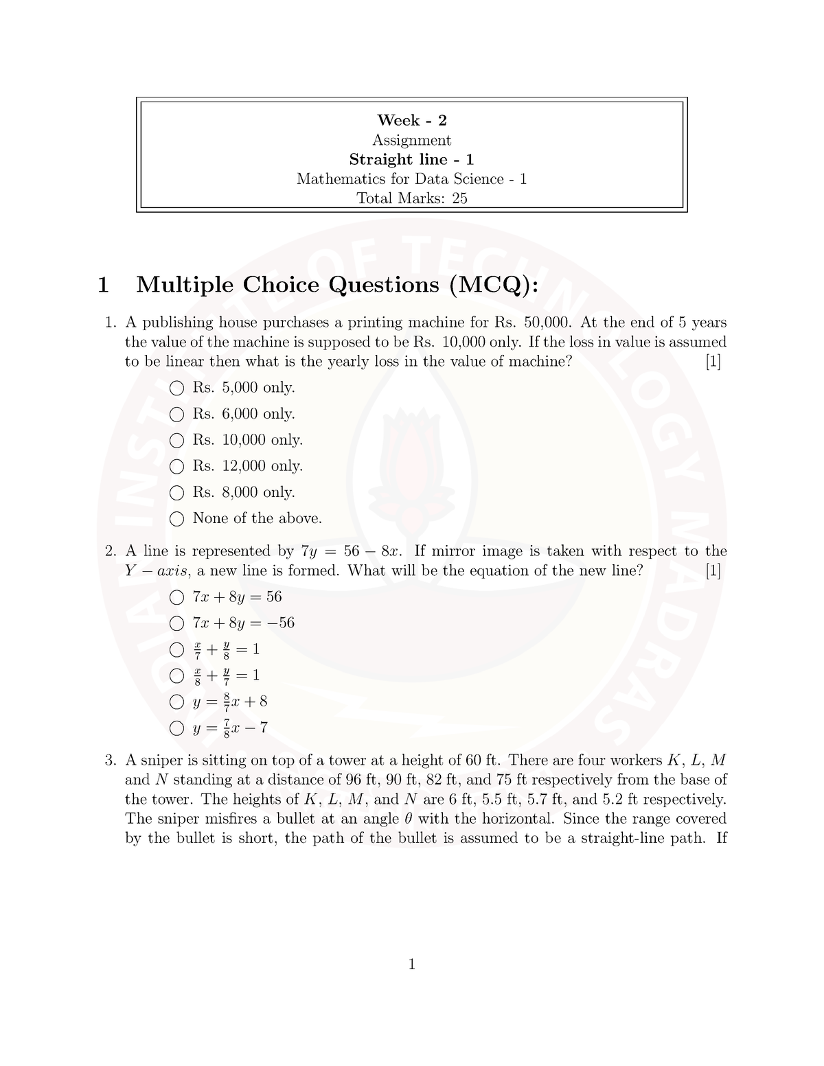 maths graded assignment week 2