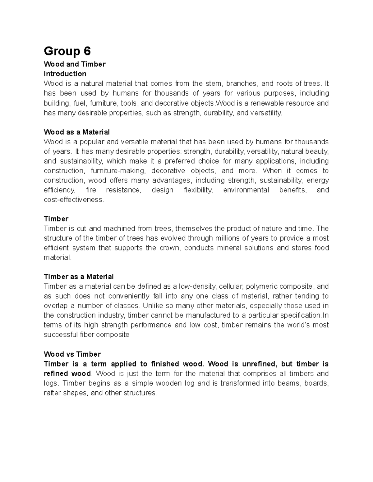 ConsmatReviewerforQuizandFinals Group 6 Wood and Timber