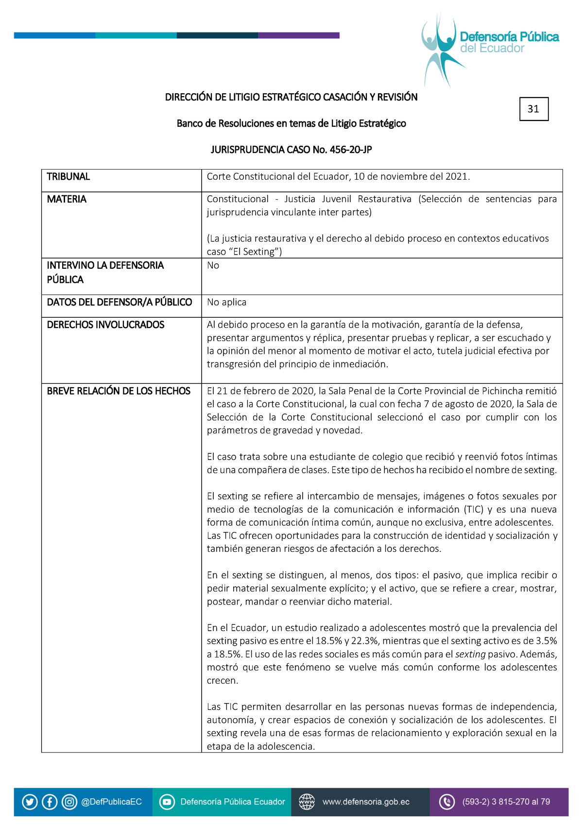 31 - Ayuda - DIRECCI”N DE LITIGIO ESTRAT.. CASACI”N Y REVISI”N Banco De ...