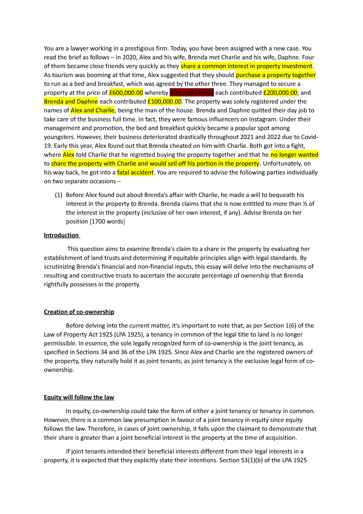 assignment meaning land law