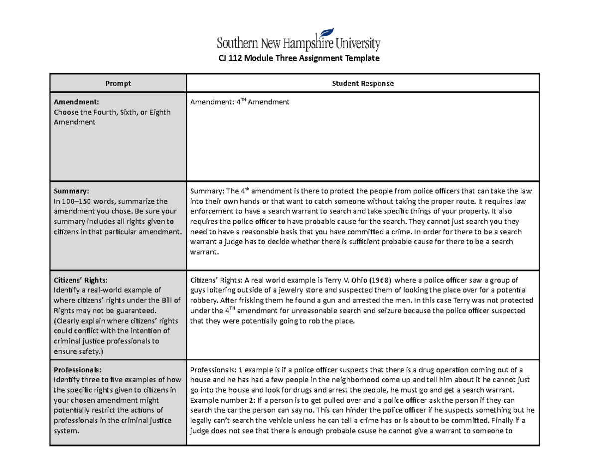 CJ 112 Module Three Assignment Template - CJ 112 Module Three ...