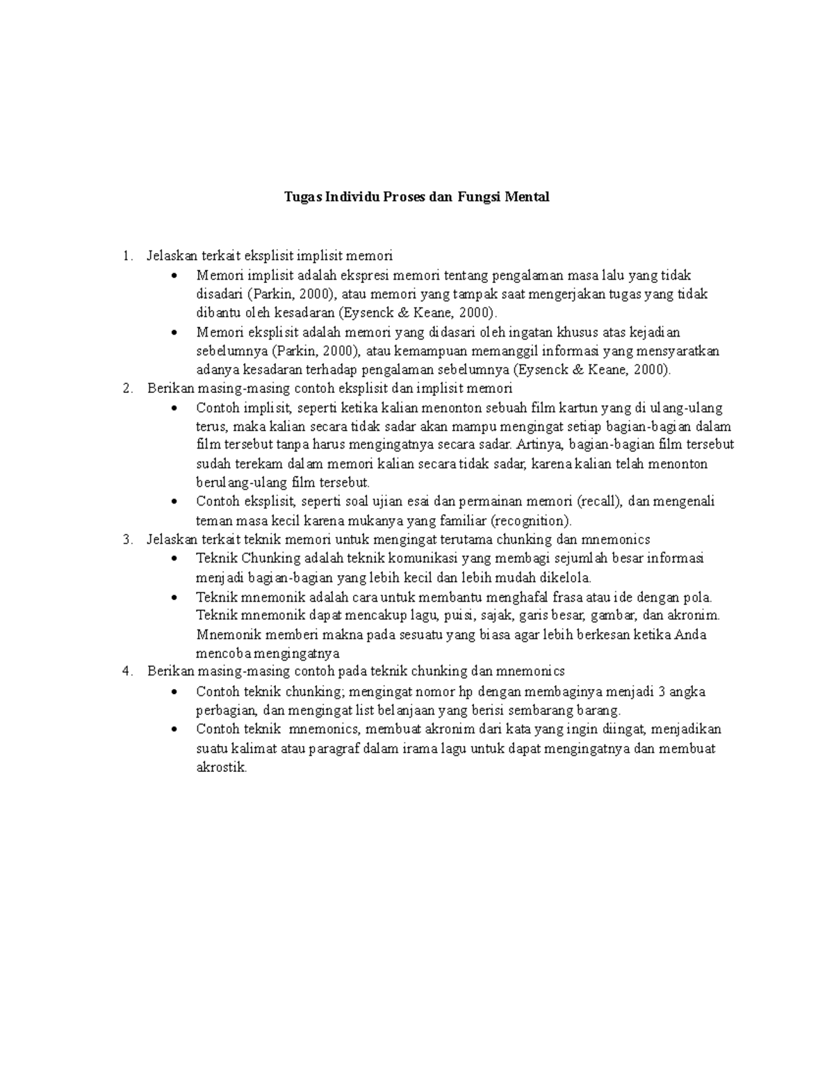 Proses Dan Fungsi Mental - Tugas Individu Proses Dan Fungsi Mental 1 ...