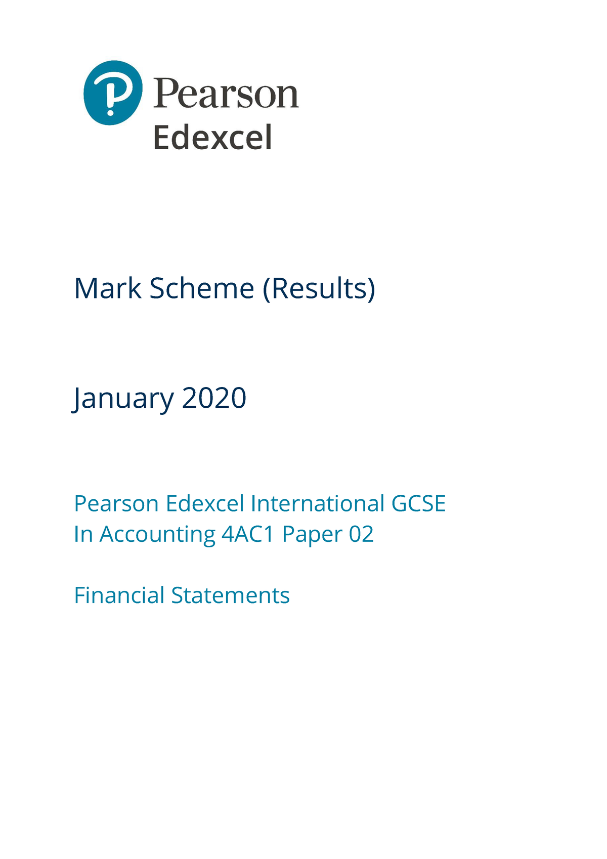 2020 JAN MS 4AC0 2 - Zsxcbgnsdxf - Mark Scheme (Results) January 2020 ...