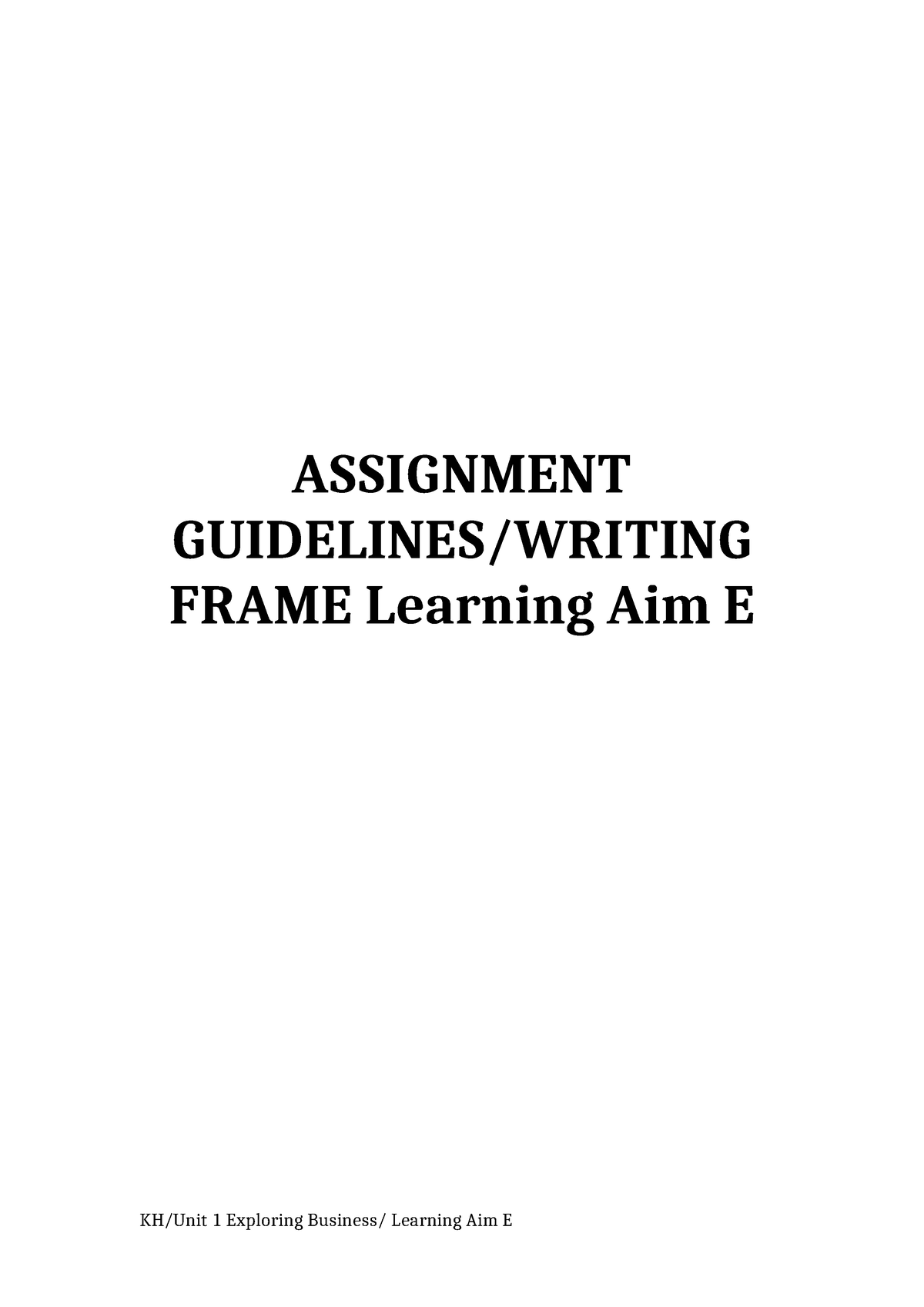 Learning-Aim-E-Helpsheet - ASSIGNMENT GUIDELINES/WRITING FRAME Learning ...