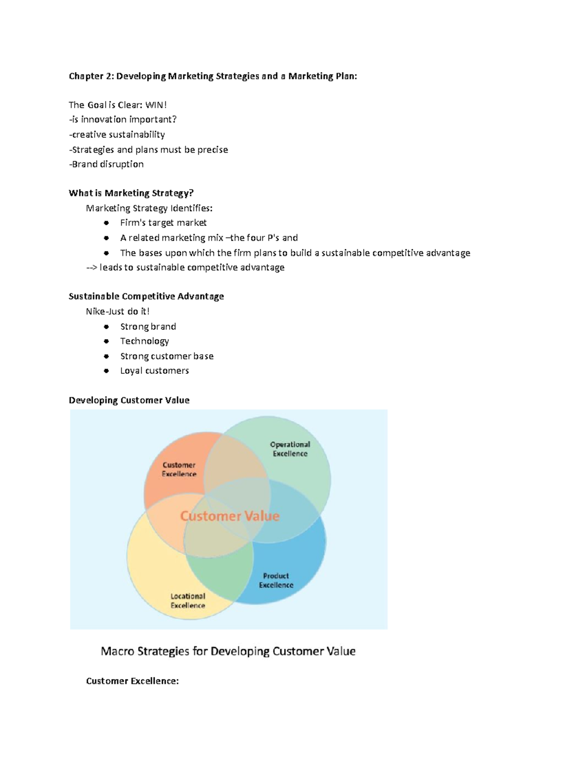 Chapter 2 lecture notes - Chapter 2: Developing Marketing Strategies ...