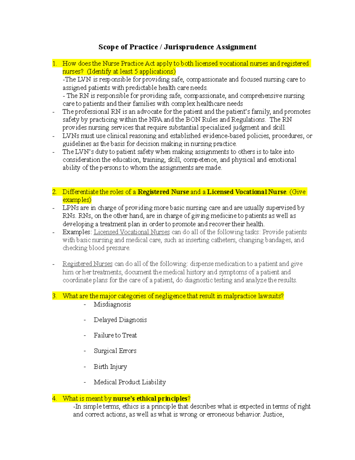 Scope Of Practice And Jurisprudence Assignment-1 - Scope Of Practice ...