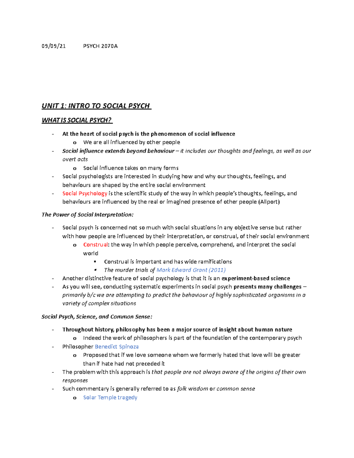 Midterm 1 AND 2 Reading Notes - 09/09/21 PSYCH 2070A UNIT 1: INTRO TO ...