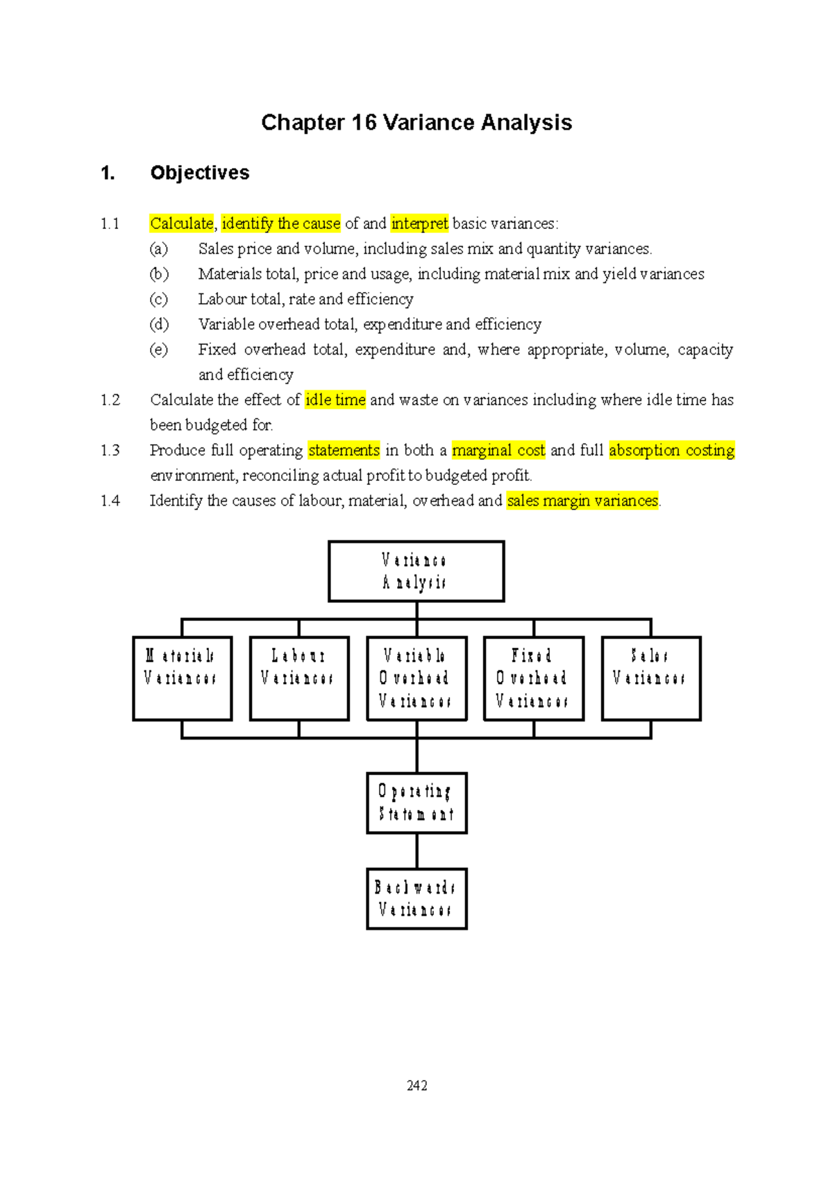F5 Acca Performance Management Variance Analysis Notes Questions F5 Acca Performance Management Variance Analysis Notes Questions