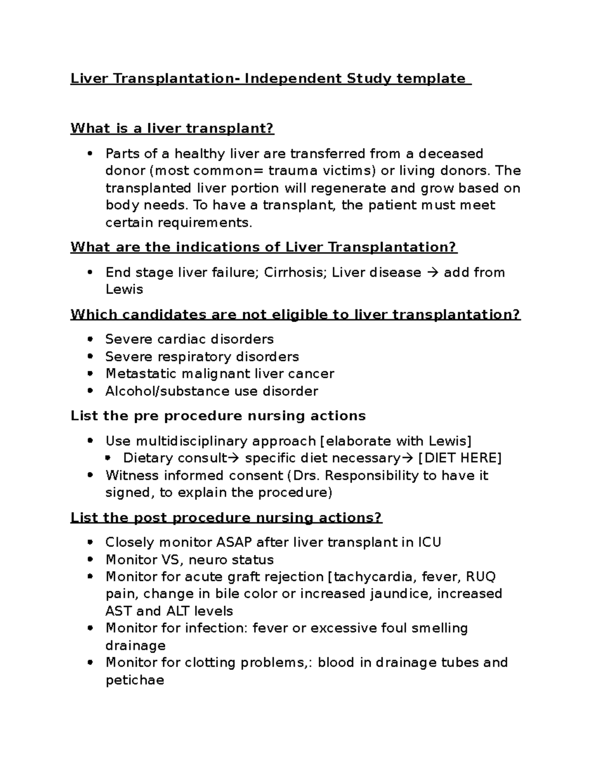 liver transplant case study assignment