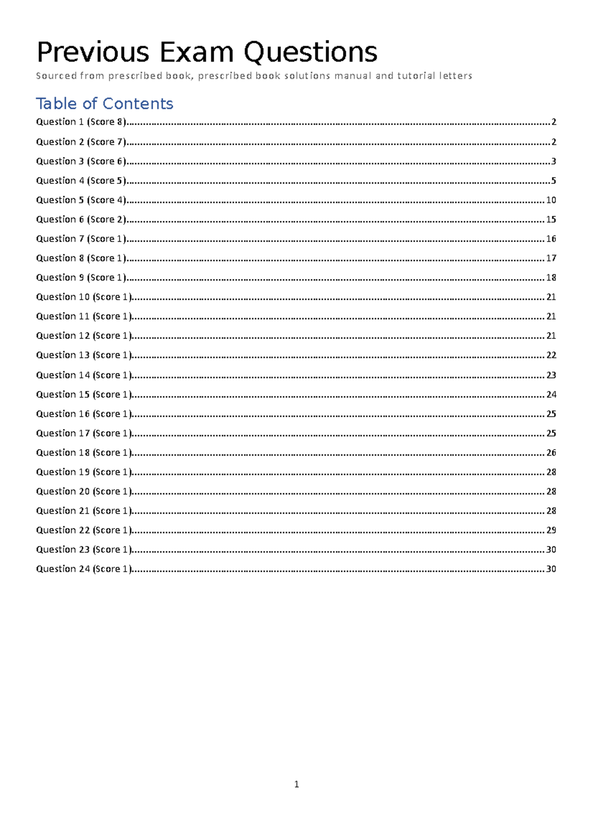 INF3705 Previous Exam Questions - Previous Exam Questions Sourced from ...