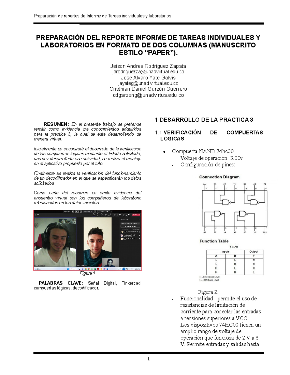 Anexo 2 Formato IEEE - Laboratorio - . PREPARACIÓN DEL REPORTE INFORME ...