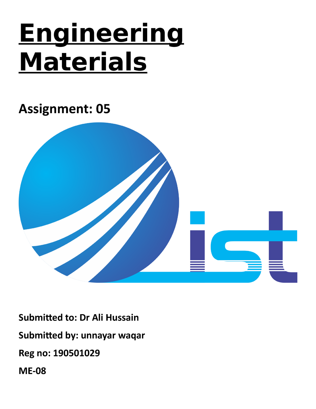 engineering materials assignment