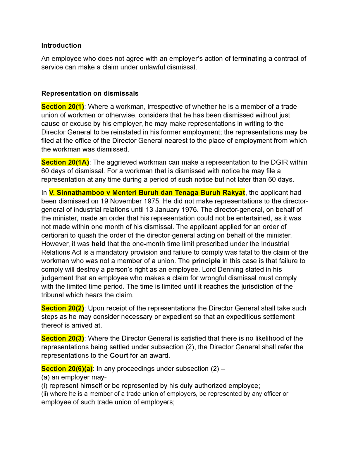 7. Dismissal - Xxxxxxx - Introduction An Employee Who Does Not Agree ...