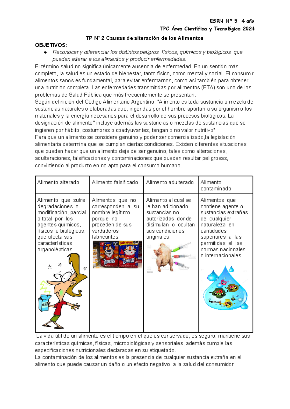 TP N° 2 Causas de alteración de los Alimentos - TPC Área Científica y ...