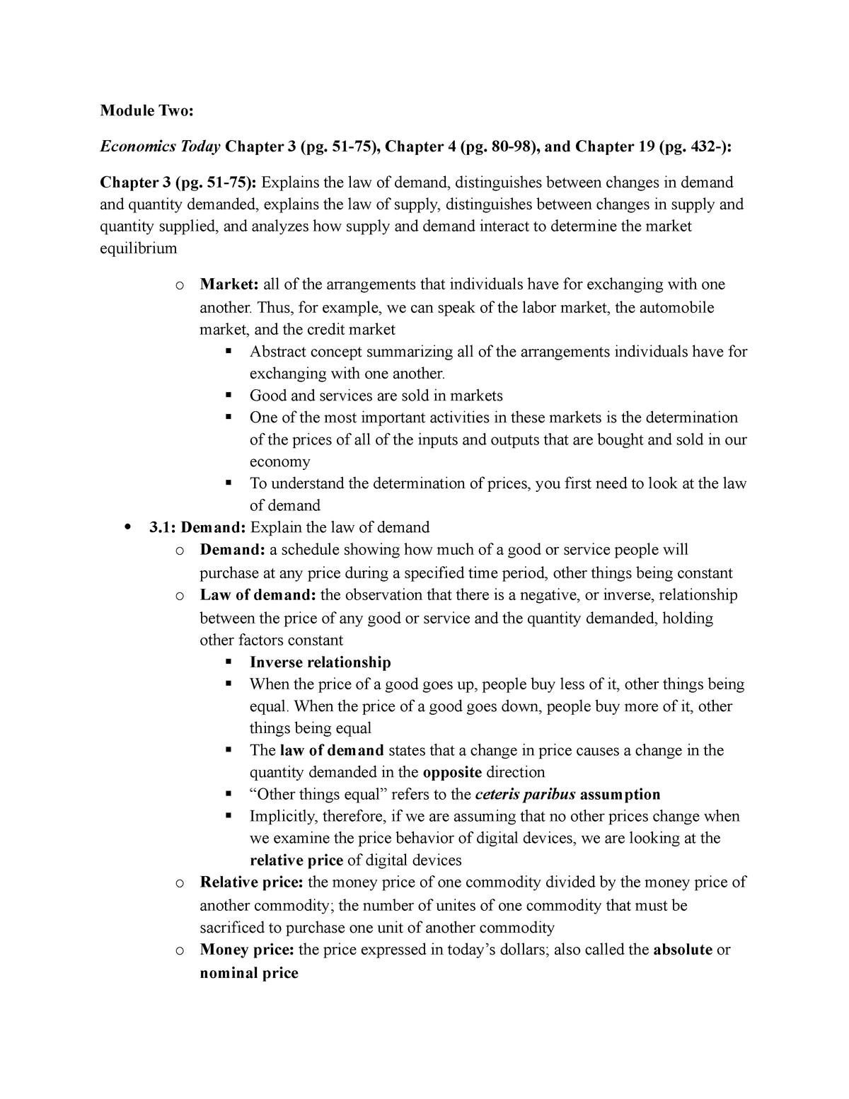 Module Two - Chapter 3, 4, And 19 - Module Two: Economics Today Chapter ...