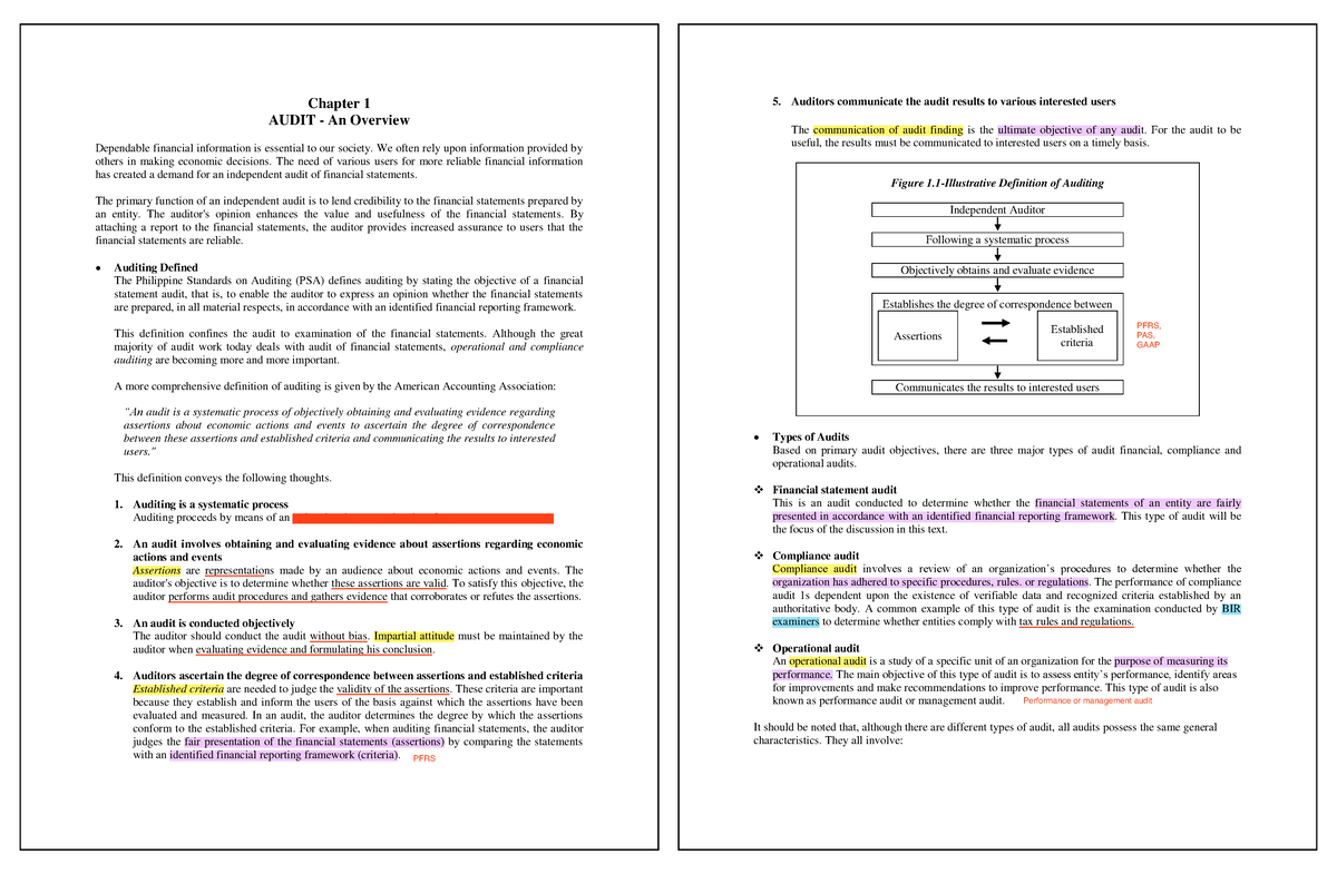 Annotated - Auditing Theory Salosagcol Hermosilla AND TIU - Chapter 1 ...