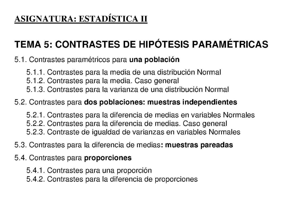 Tema5 Estad Ii Profesor 2019 Asignatura EstadÍstica Ii Tema 5