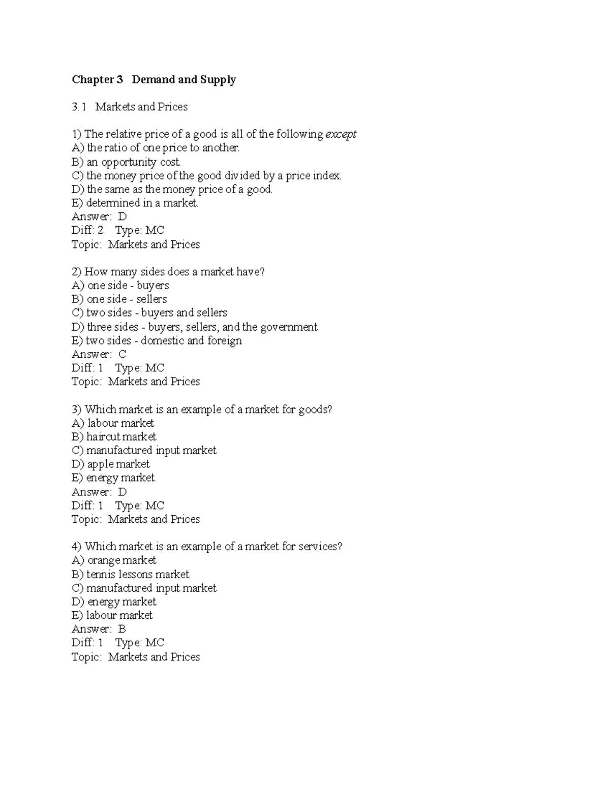 Chapter 3 Demand And Supply - Chapter 3 Demand And Supply 3 Markets And ...