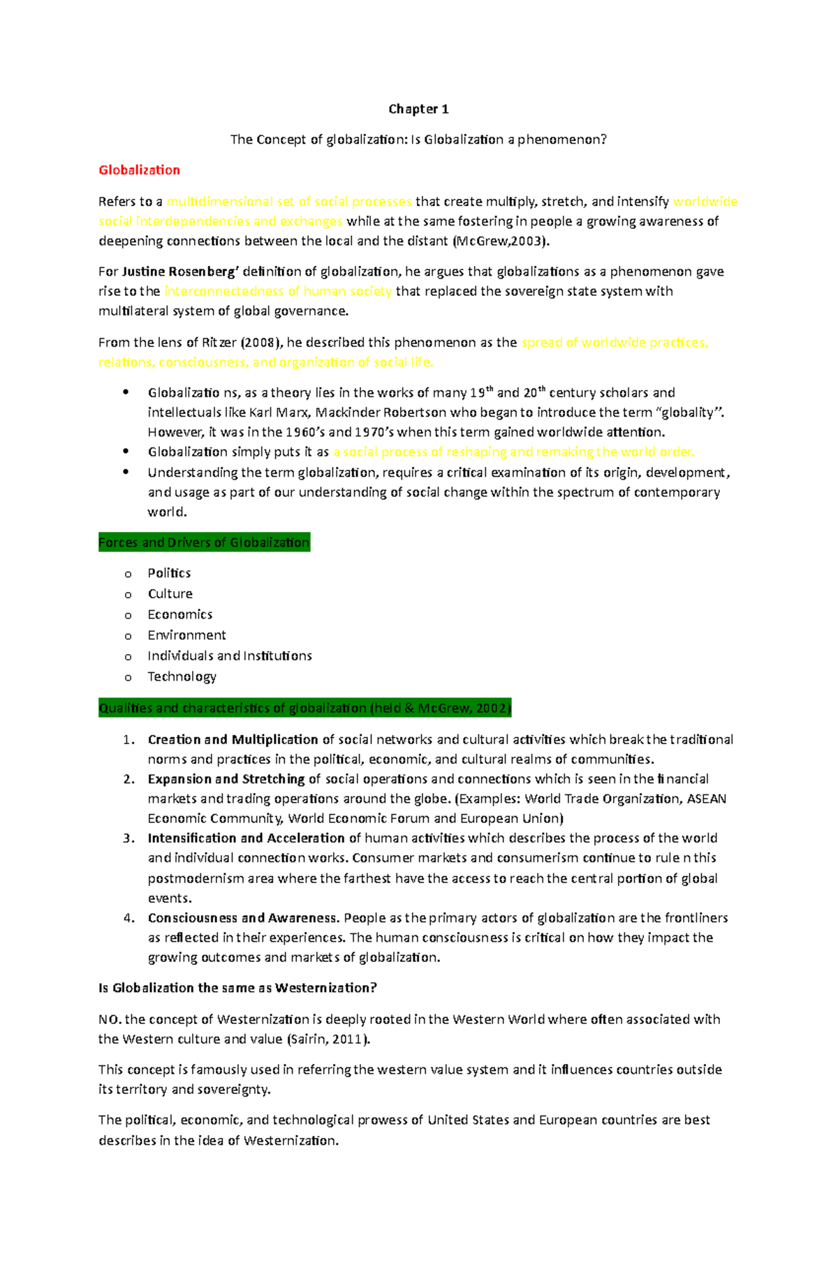Contemporary World Chapter 1 and 2 - Chapter 1 The Concept of ...