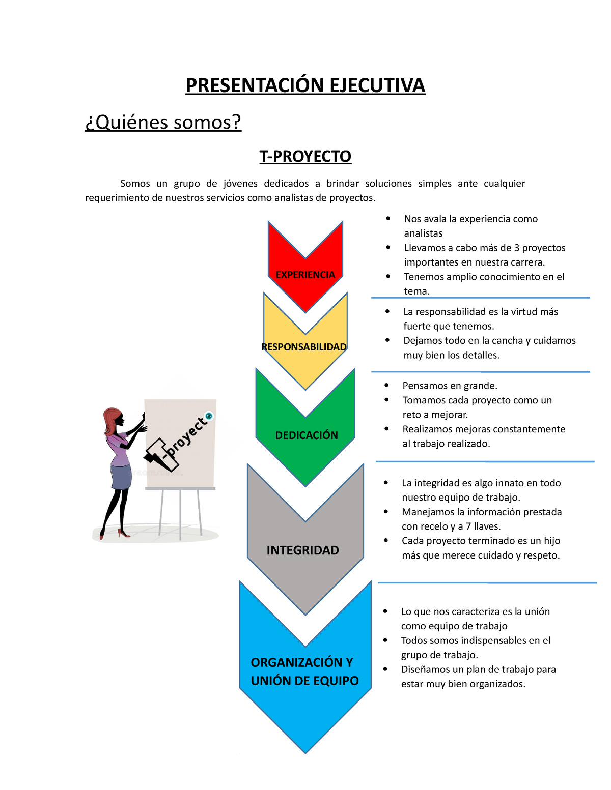 Presentación Ejecutiva Para Un Proyecto PresentaciÓn Ejecutiva ¿quiénes Somos T Proyecto 3996