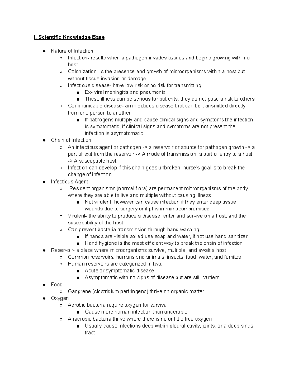 Chapter 28: Infection Prevention and Control - I. Scientific Knowledge ...