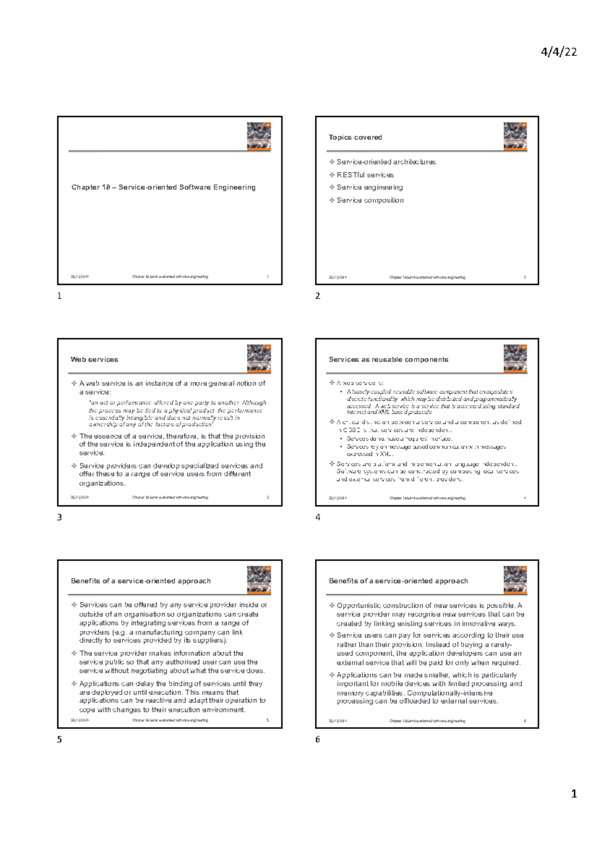 Section 12 - test - Chapter 18 3 Service-oriented Software Engineering ...