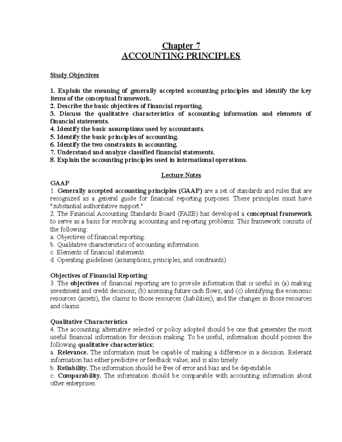 ACC 102 LN 7 - Chapter 7 ACCOUNTING PRINCIPLES Study Objectives Explain ...