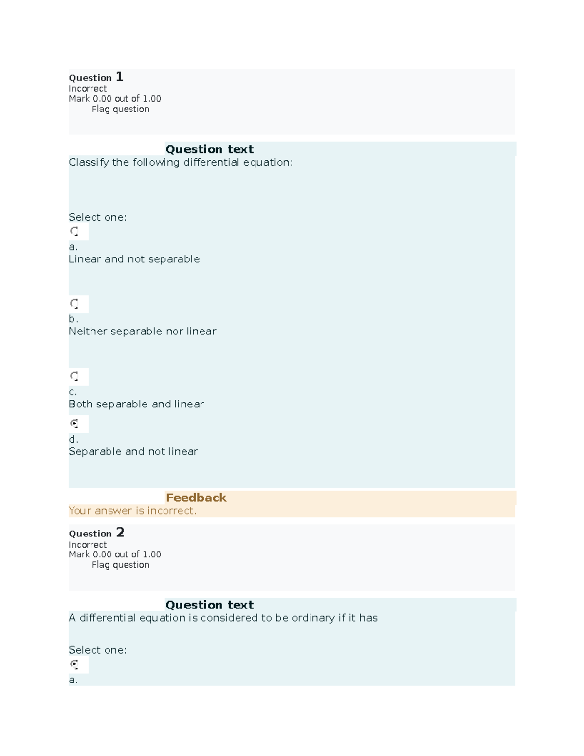 Descrete math finals - hope helps you - Question 1 Incorrect Mark 0 out ...