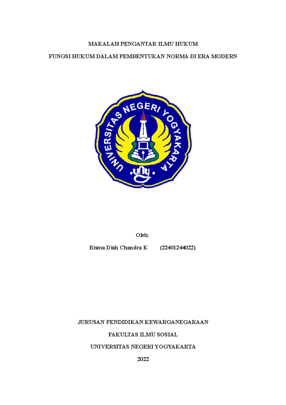 Makalah Pengantar ILMU Hukum - MAKALAH PENGANTAR ILMU HUKUM FUNGSI ...