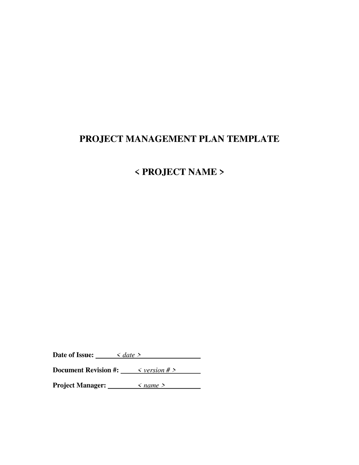 Project management plan template - PROJECT MANAGEMENT PLAN TEMPLATE ...